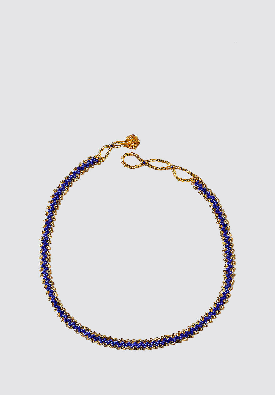 Beaded Necklace | Mathe's Stitch Gold & Blue