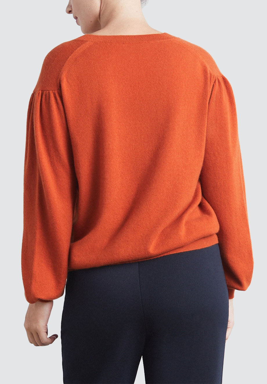 Cashmere V Neck Sweater | Orange