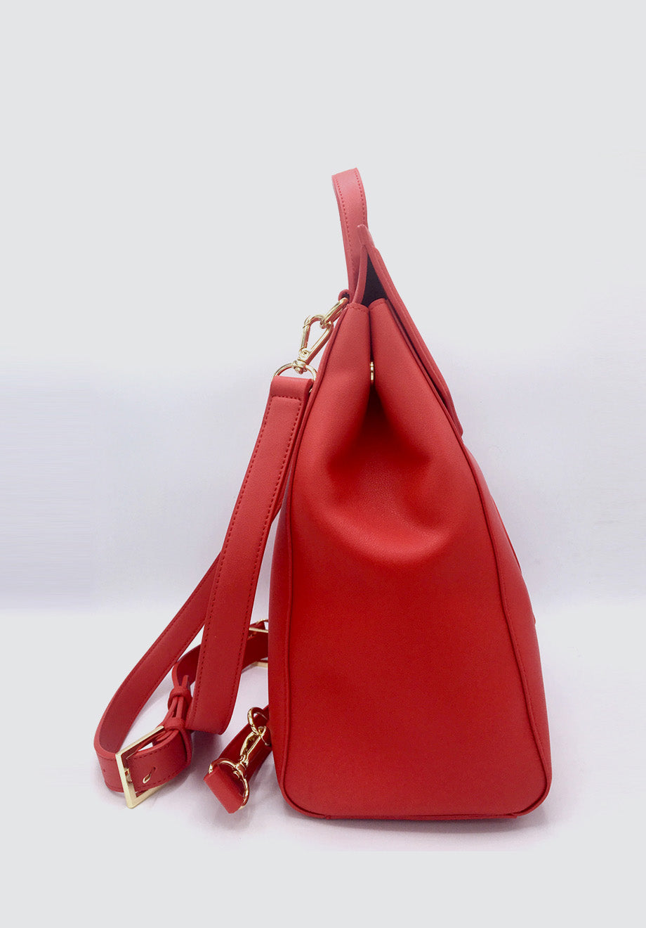 Livia | Red Vegan Leather Backpack