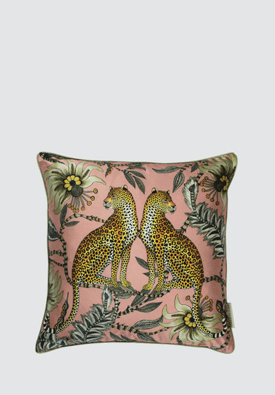 Lovebird Leopards | Magnolia Silk Cushion Cover