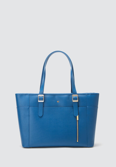 Miley | Blue Vegan Leather Laptop Bag