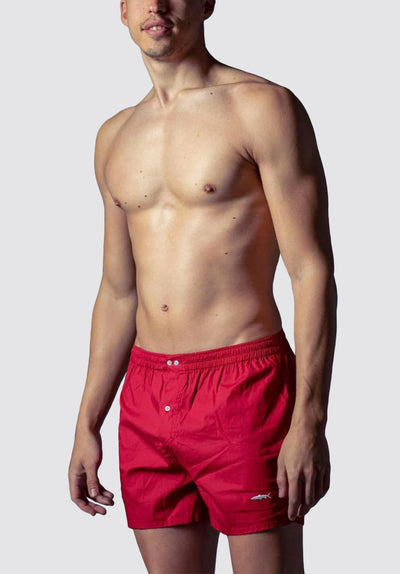 Red Cotton Boxer Shorts
