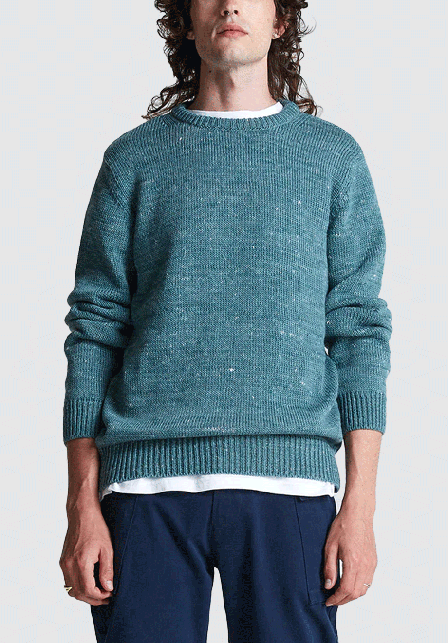 1Kg Wool, Linen & Mohair Sweater | Silver Pine
