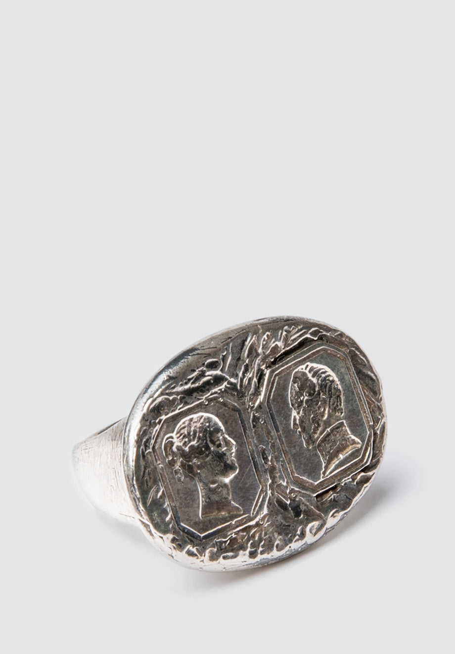 Silver Cameo Double Portrait Ring