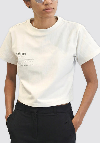 Short Sleeve Crop T-Shirt - Ambitious