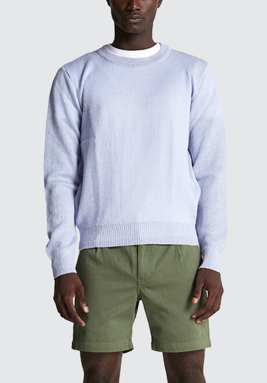 Wool & Mohair Round Neck Sweater | Zen Blue
