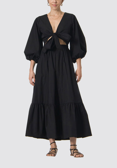 Multi Wrap Dress | Cotton Black