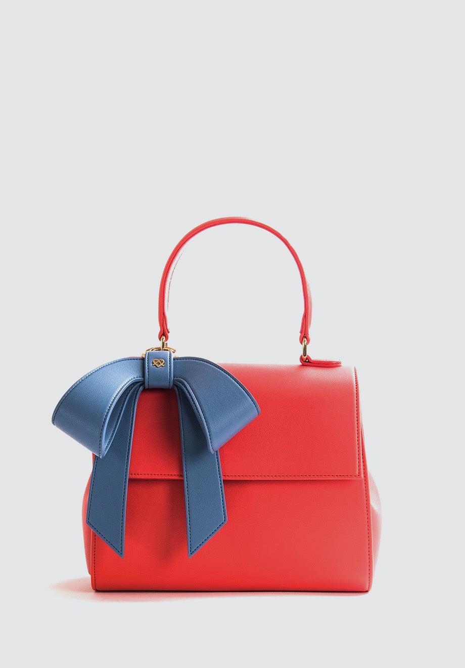 Cottontail | Coral & Blue Vegan Leather Bag