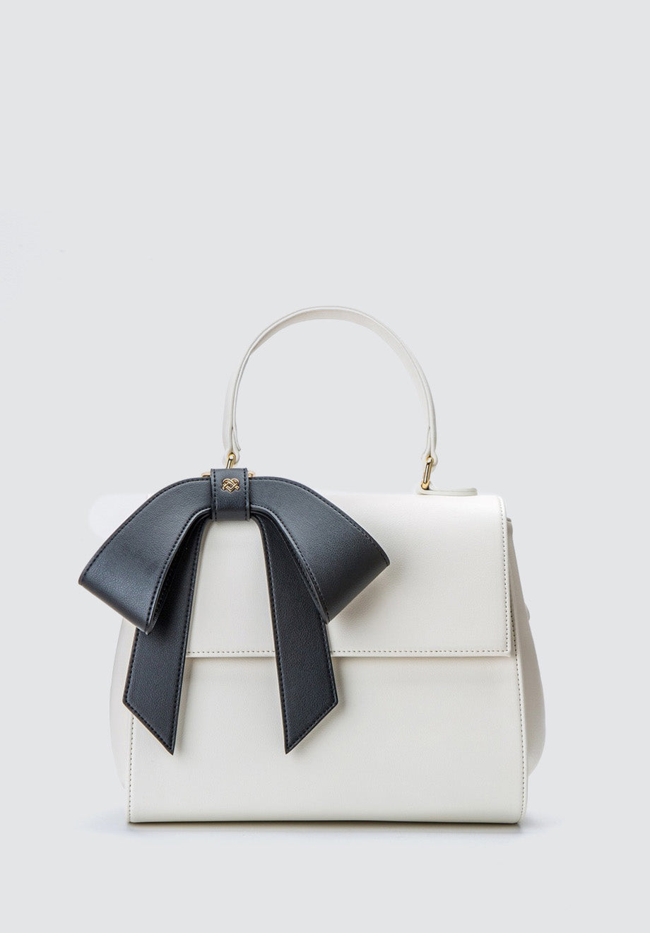 Cottontail | White & Black Vegan Leather Bag