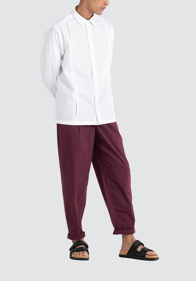 Front Pleat Shirt Co-ord | Wine