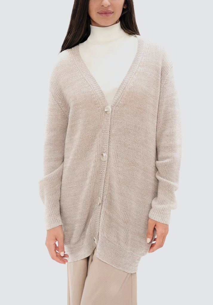 Salzburg SZG - Cocoon Cardigan | Sand Marl – Plain Tiger