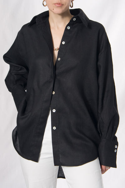 Linen Shirt | Black