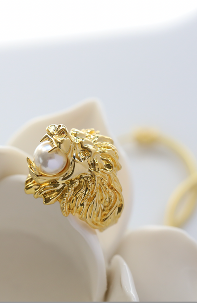 Large Lion Ring In Gold