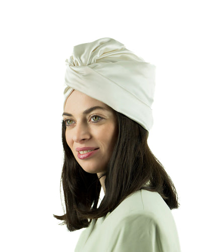 Duchess Satin Turban | Off-White