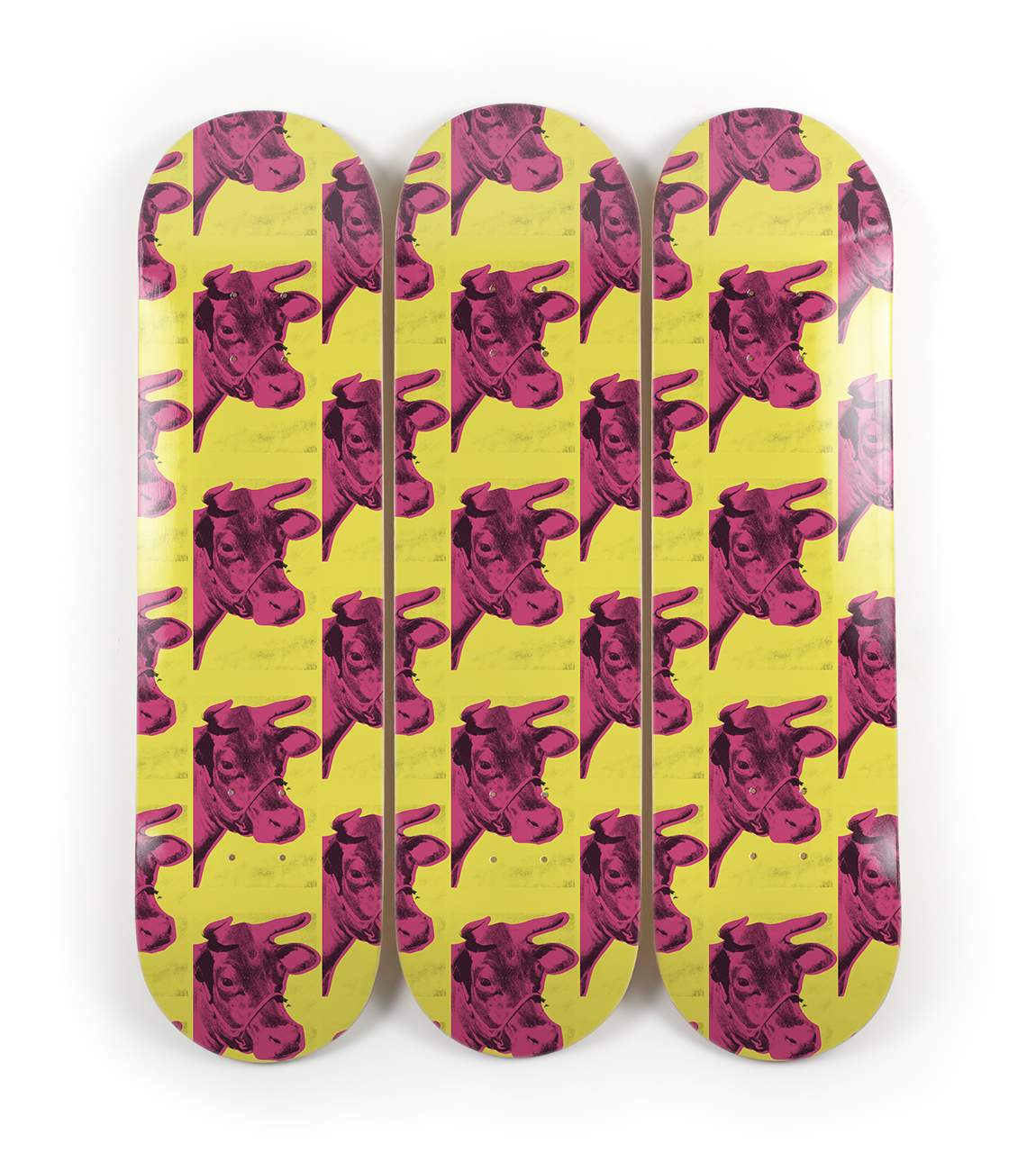 Cow (pink & yellow) Triptych